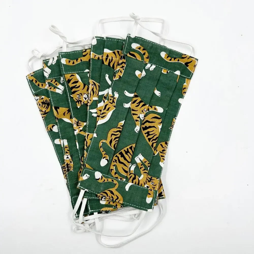 Poppy & Sage Reusable Face Mask Lot of 9 NWT Cotton Tiger Leopard Animal Print